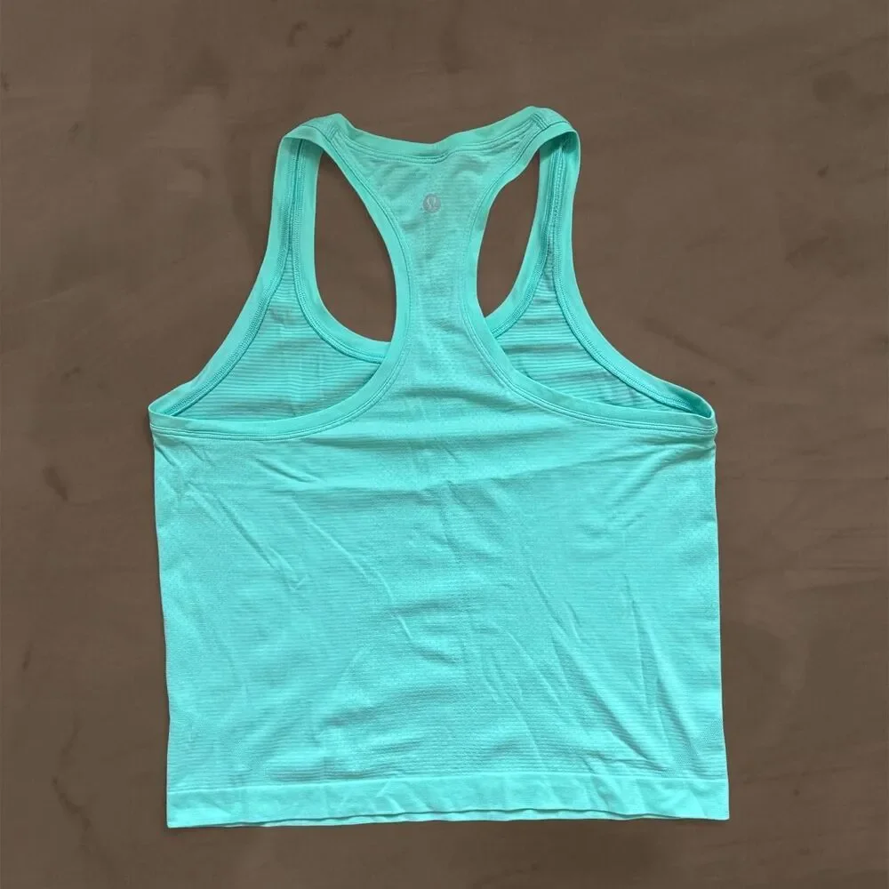 lululemon swiftly tech race tank teal size 8